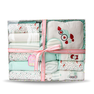 Rectangular Pink and Turquoise Baby Hamper