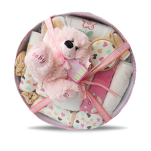 Load image into Gallery viewer, Circular Pink Baby Hamper
